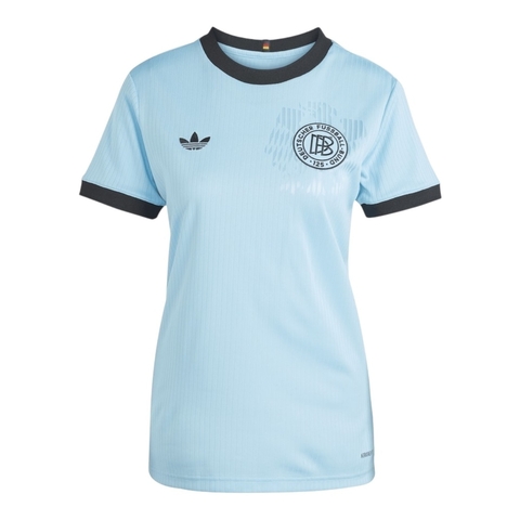 Camisa Seleção Alemanha Edição Aniversário 125 anos Goleiro I 25/26 - Torcedor Adidas Feminina - Azul