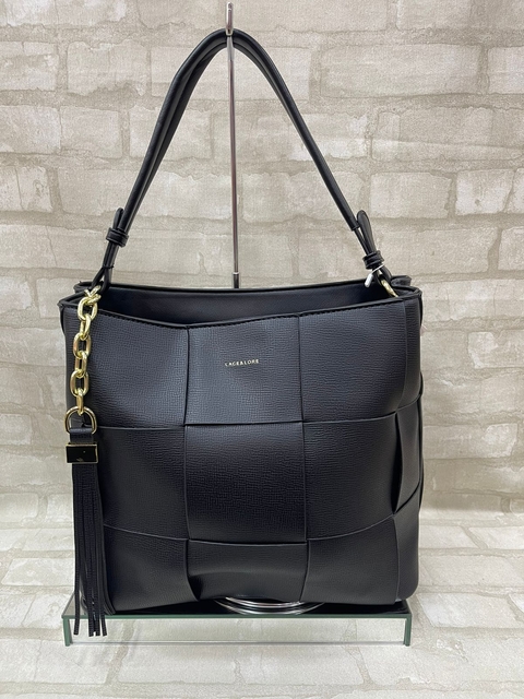 Bolsa Shopper Trançada Media com Alça Transversal