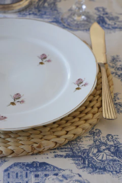 Par de pratos rasos "Brotos de rosas" - loja online