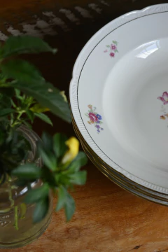 Imagem do Prato fundo em porcelana polonesa com bordas em ouro