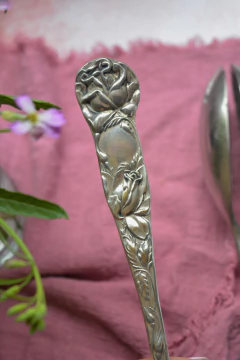 Dupla de talheres de serviço vintage em prata 90 na internet