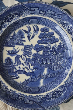 Raro prato fundo faiança inglesa "willow" - comprar online