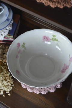 Tigela funda com pezinho vintage roses (inglesa) - comprar online