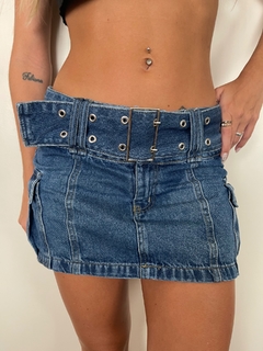 POLLERA CARGO JEAN - BLACK&WHITE