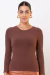 Blusa Malha Ribana Marrom - comprar online