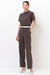 Calça Alfaiataria Piquet Marrom - loja online