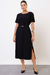 Vestido Viscose Pespontado Preto na internet