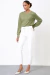 Blusa Malha Tricot Trabalhada Verde Militar na internet