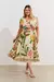 Vestido Estampado Jardim Pincelado Plus Size Off White - loja online