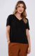 Blusa Decote V Retilinea em Bluebell Costas Malha Vis Up Preto - comprar online