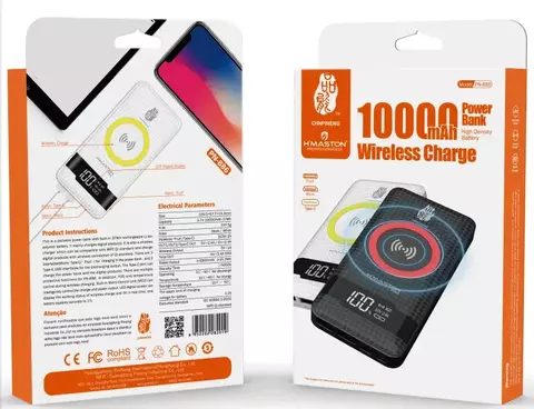 POWER BANK INDUÇÃO H'MASTON 10000mAh PN-886