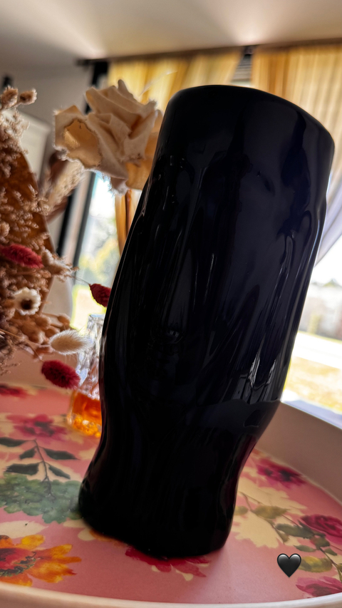 Florero negro cerámica cara