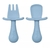 kit talheres silicone com escudo- Azul