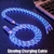 Cabo brilhante Luz LED Micro USB Tipo C Cabo 3A Carregamento rápido para Samsun