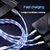 Cabo brilhante Luz LED Micro USB Tipo C Cabo 3A Carregamento rápido para Samsun - loja online