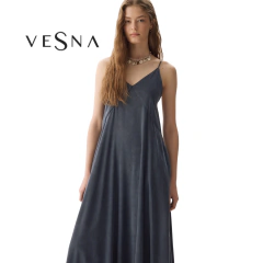 VESTIDO VESNA SAUDADE SEDA CUPRO LARGO - comprar online