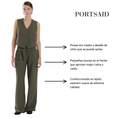 PANTALON PORTSAID BAKER SASTRERO CON LAZO Y PINZAS - GRANACA