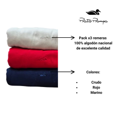 REMERA PATO PAMPA PACK X 3 ALGODÓN MANGA CORTA - comprar online