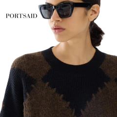 SWEATER PORTSAID CALPE ROMBOS TEJIDO ESCOTE REDONDO - GRANACA