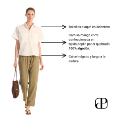 CAMISA PORTSAID TRACY POPLIN MANGA CORTA - comprar online