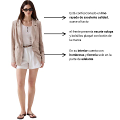 BLAZER VESNA CODA LINO RAYADO en internet