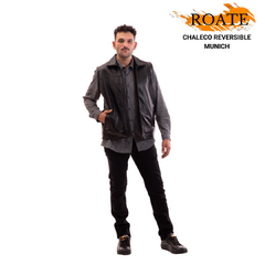 CHALECO MUNICH REVERSIBLE CUERO - PAÑO - comprar online