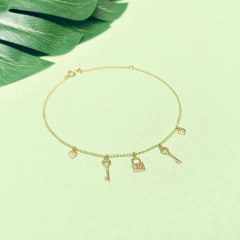 TORNOZELEIRA CADEADO E CHAVE - comprar online