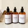Kit de frascos âmbar para banheiro: shampoo, condicionador e sabonete