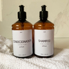 Kit de frascos âmbar para shampoo e condicionador