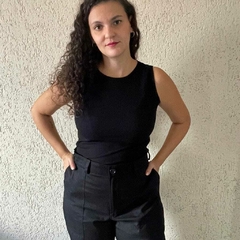 CALÇA MAITÊ SARJA PRETO - comprar online
