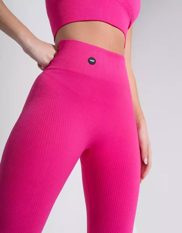 CALZA SEAMLESS RIBBED CROSS PINK