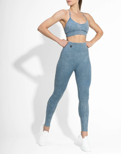 CALZA SEAMLESS ZIPPED BLUE - tienda online