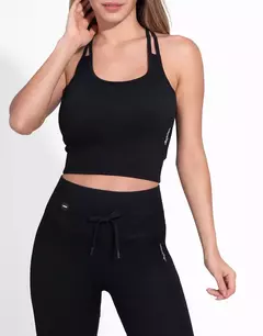 TOP BLACK CORD TOP SEAMLESS - comprar online