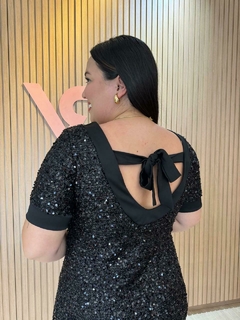 Vestido cetim e paetê - comprar online