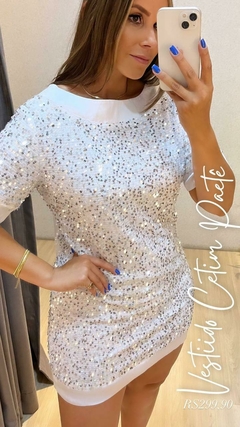 Vestido cetim e paetê