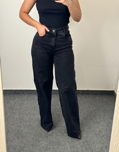 Calca Wide Leg Jeans Preto - comprar online