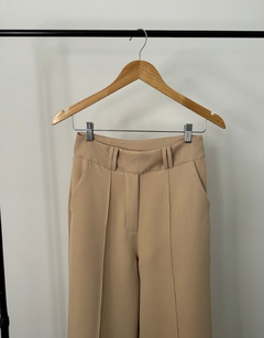 Calça De Alfaiataria Wide Leg Bege - comprar online
