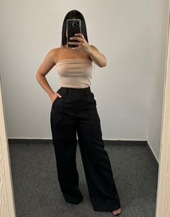 Calça De Alfaiataria Wide Leg Preto - comprar online