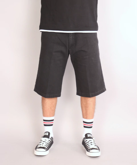 Bermuda China Gabardina Oversize Negra NTF - comprar online