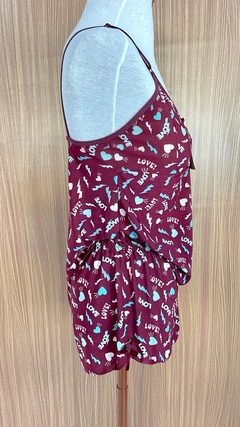 Short doll/baby doll - Tam M - Cor VINHO - Pix (R$ 34,90) na internet