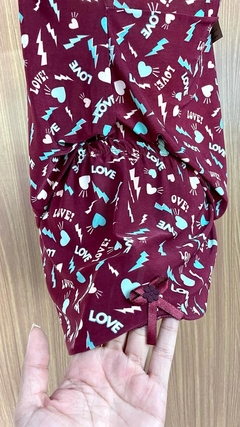 Short doll/baby doll - Tam M - Cor VINHO - Pix (R$ 34,90) - Morena Shopping