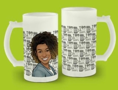 Caneca de Vidro Jateada 475 ml com Caricatura - Pix (R$ 84,90) - comprar online