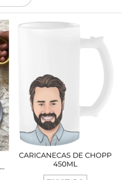 Caneca de Vidro Jateada 475 ml com Caricatura - Pix (R$ 84,90) na internet
