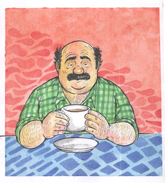 Funes con taza acuarela