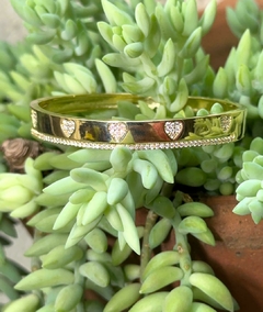 Bracelete 5 Corações Zircônia - Espaço Gill Mattos