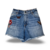 Shorts jeans bordado