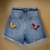 Shorts jeans bordado na internet