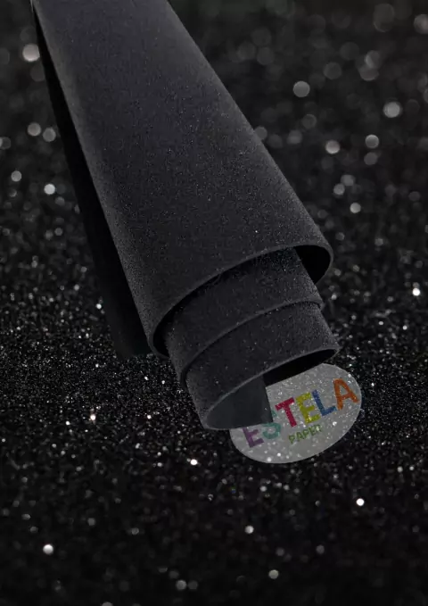 FOLHA EVA ESTELAPAPER PCT C/05 GLITTER-015 PRETO 400x600