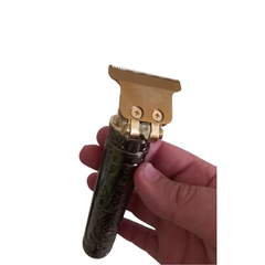 Máquina de Acabamento Hair Trimmer Ajustável Recarregável 4 Pentes Óleo Escovinha Kit Conjunto Aparador