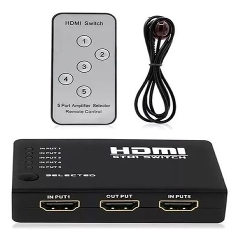 HDMI SWITCH MULTIPLICADOR SELECTOR 5 ENTRADA - 1 SALIDA FULL HD 1080P CONTROL